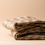 Wool Gingham Throw Blanket - Toffee blanket Indaba