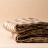 Wool Gingham Throw Blanket - Toffee blanket Indaba