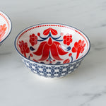 Red Lovebird Motif Bowl - Rug & Weave