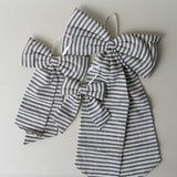 Charcoal Stripe Bow