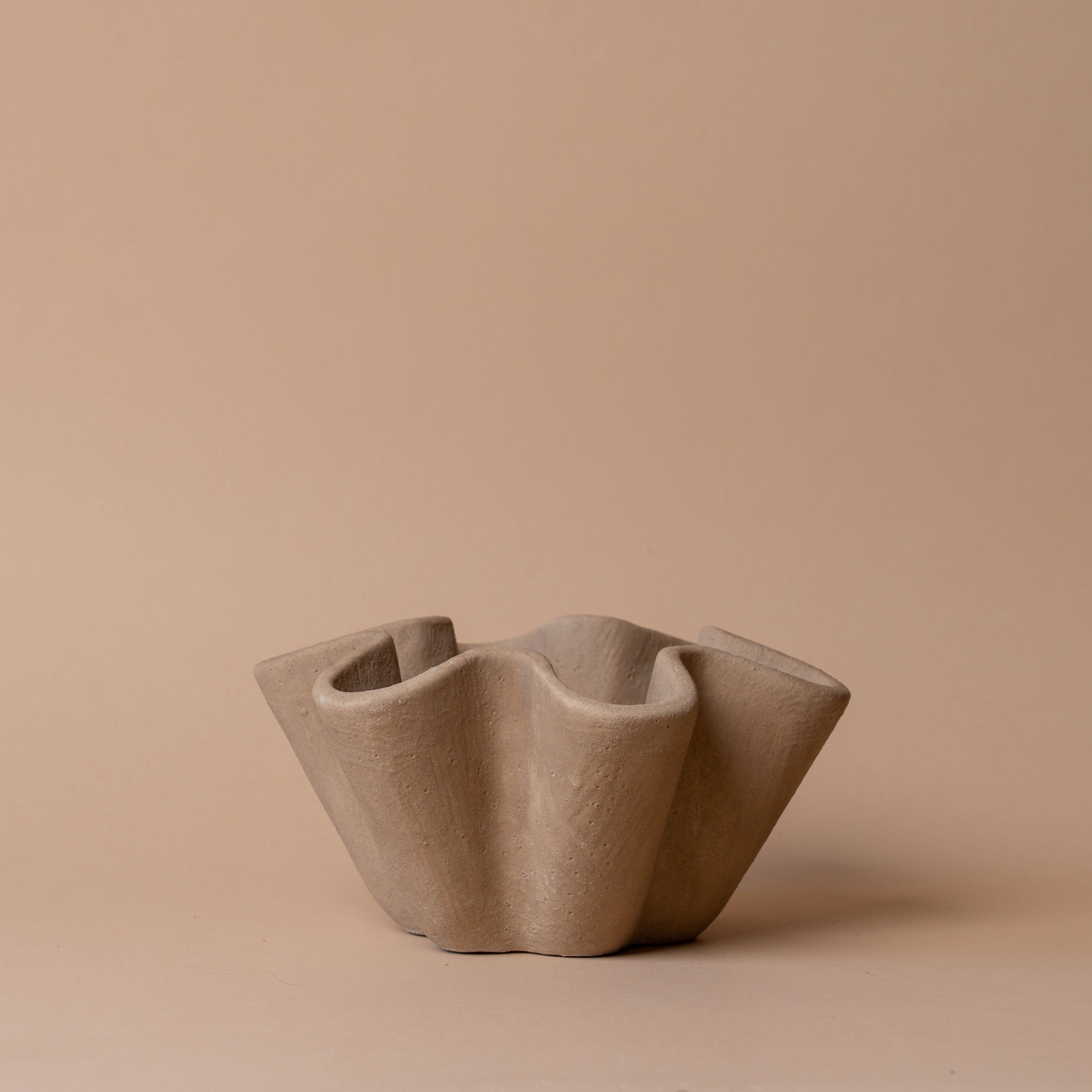 Cement Planter with Ruffle Edge