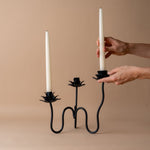 Hand-Forged Iron Floral Candelabra candle holder The Floral Society (Aesthetic Movement)