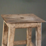 Antique Wood Stool - Rug & Weave