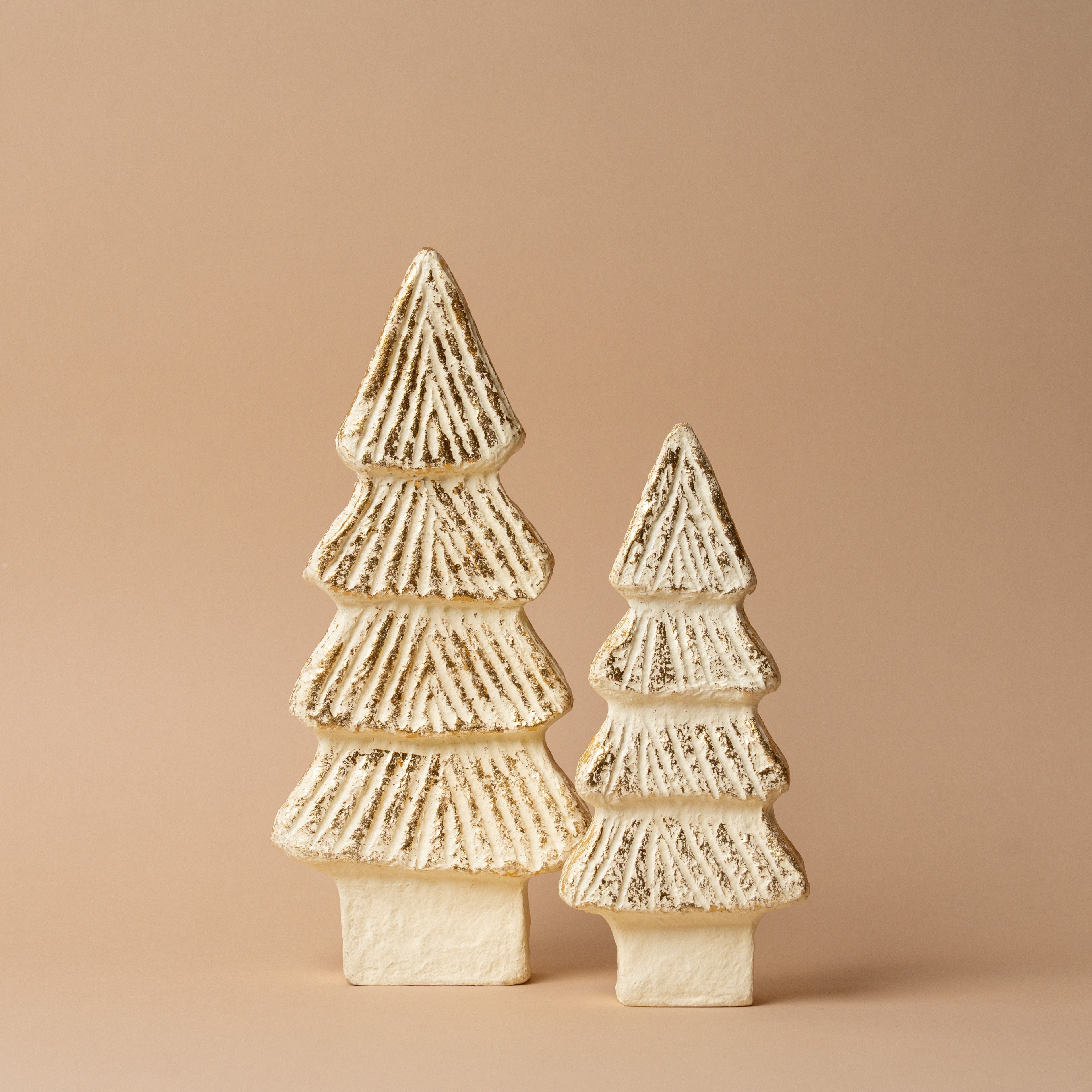 Carved Paper Mache Holiday Tree