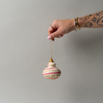 Handmade Paper Mache Ornament - Curve Shape CHRISTMAS 2025 Creative Co-op (DYA) Light Pink Swirl
