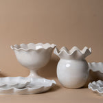 Organic Ruffle Edge Stoneware Serving Platter Serving Trays Indaba
