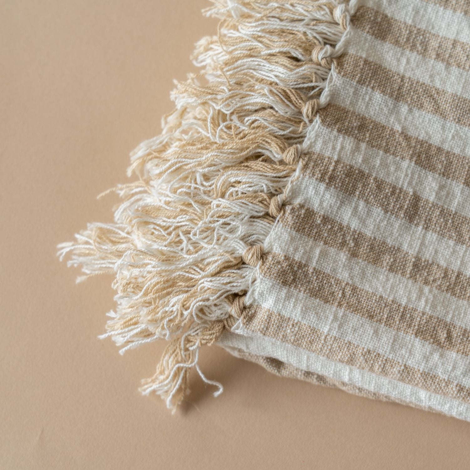 Latte Stripe Hammam Bath Towel - Rug & Weave