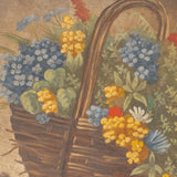 Antique French Floral Still Life Painting VINTAGE - artwork Rug and Weave