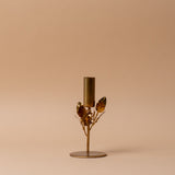 Rose Candle Holder with Brass Finish