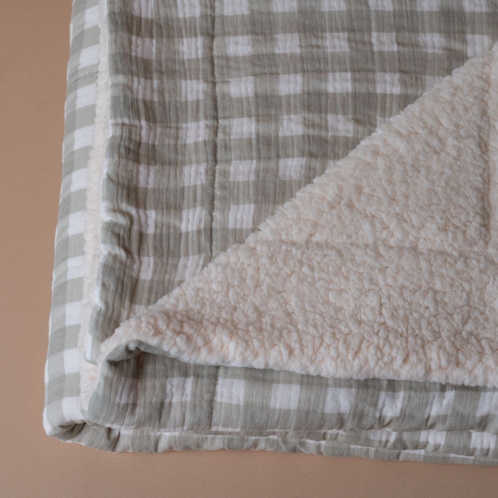 Cotton Sherpa Quilt FINNBIRD - quilt Minika (Faire) Sage Gingham Sherpa