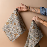 Floral Hand Block Tea Towel Set tea towel Indaba