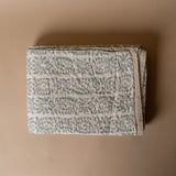 Hazy Blue Kantha Stitch Bed Blanket - Rug & Weave