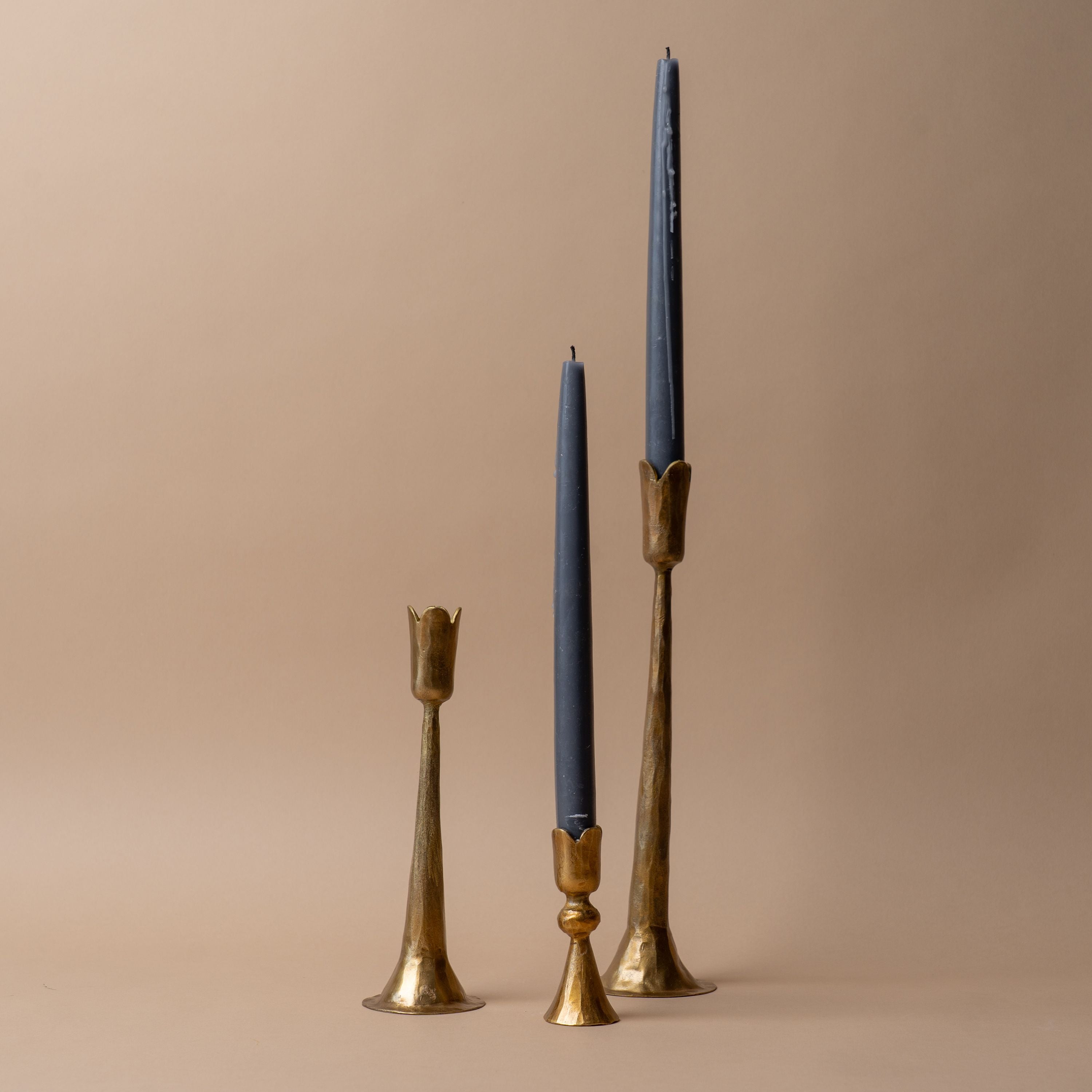 Antiqued Brass Tulip Candle Holder candle holder Accents De Ville (ShopZio)