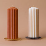 Glass Pillar Candle Plate candle holder Old Country Design (ShopZio)