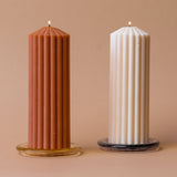 Glass Pillar Candle Plate candle holder Old Country Design (ShopZio)