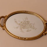 Antiqued Oval Floral Tray – view 3
