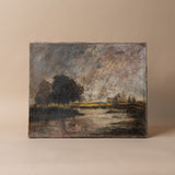 "Early Dawn" Vintage Canvas Painting - Rug & Weave