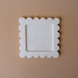 Square Marble Scalloped Tray tray Luxe B Co (Faire) White Marble