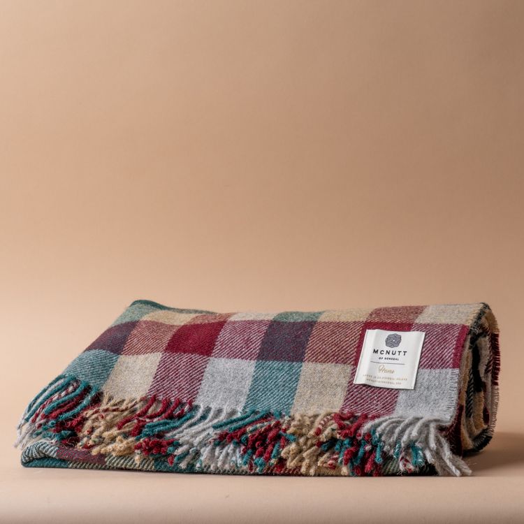 Traditional Holiday Check Wool Blanket blanket McNutt