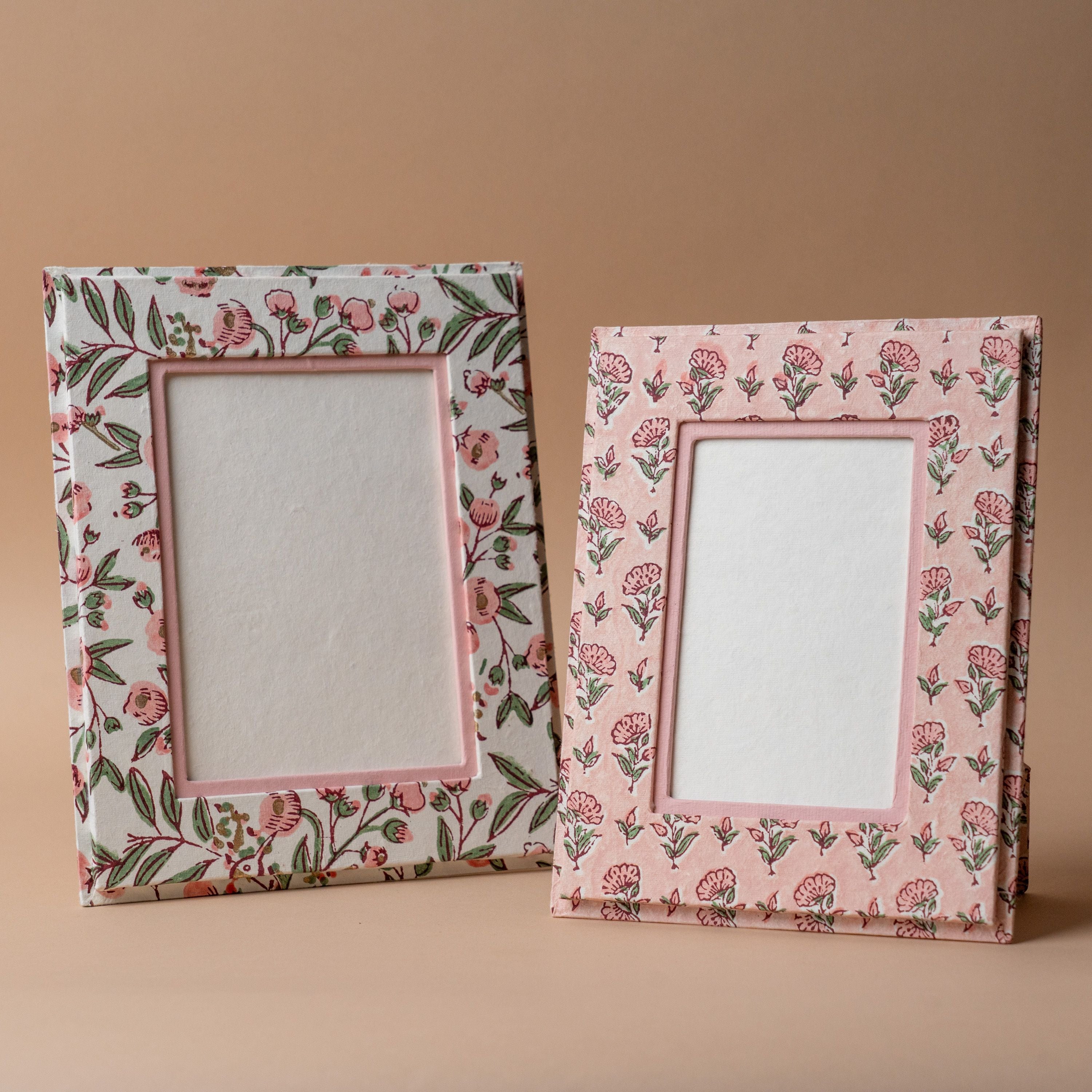 Floral Block Print Frame picture frame Paper Mirchi (Faire)