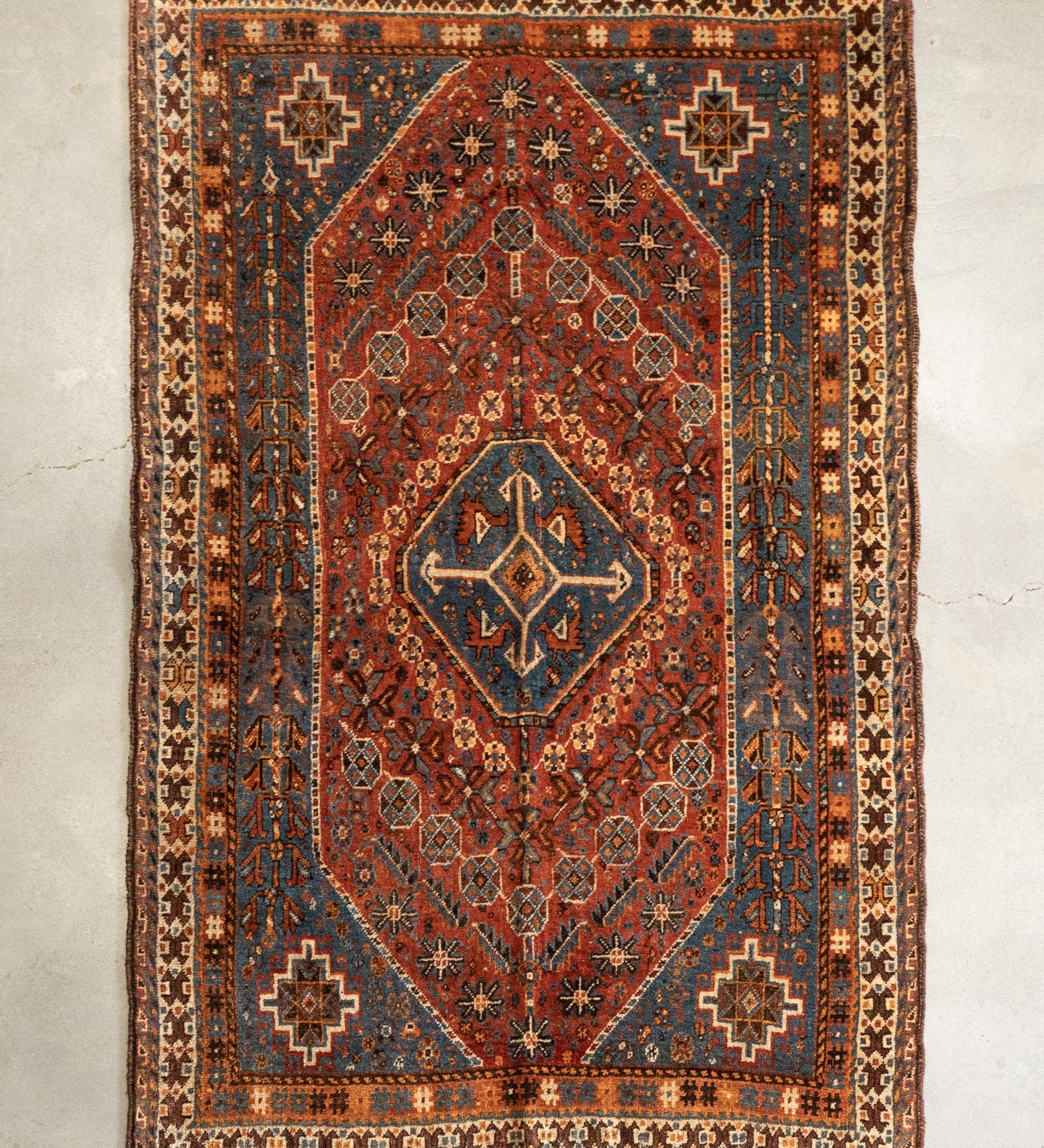 4'5" x 7' Vintage Qashqai Rug VINTAGE - rug Rug & Weave Rugs