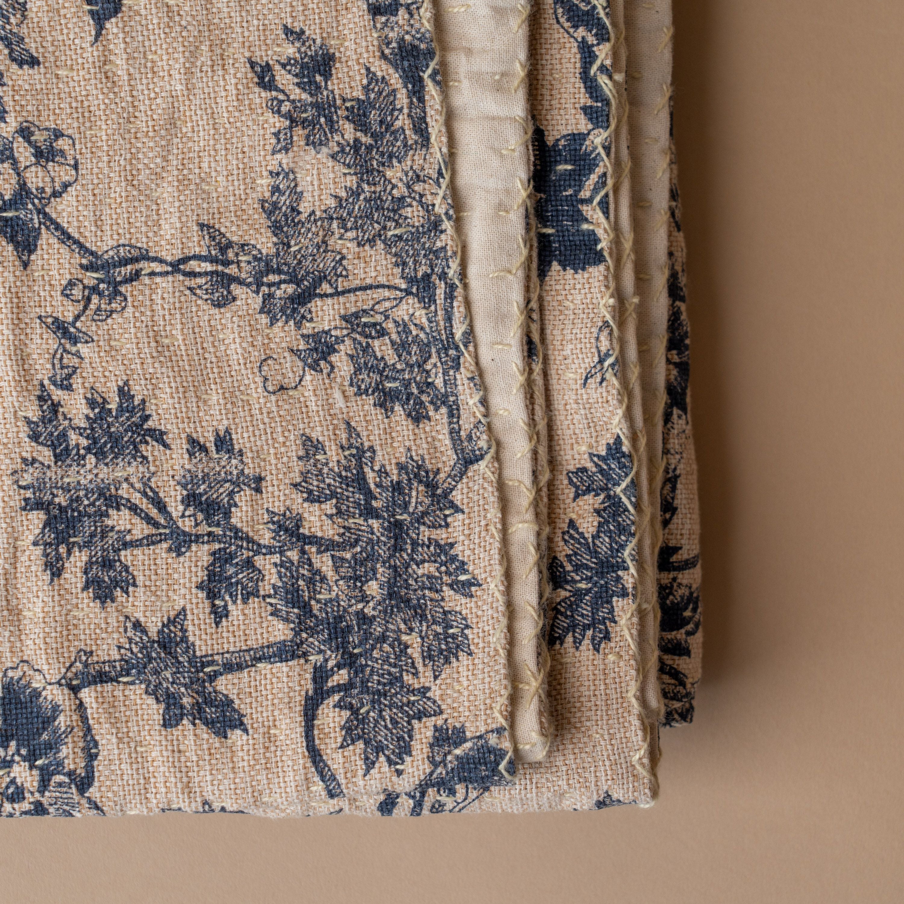 Toile Pattern Kantha Throw Blanket blanket Creative Co-op (DYA)