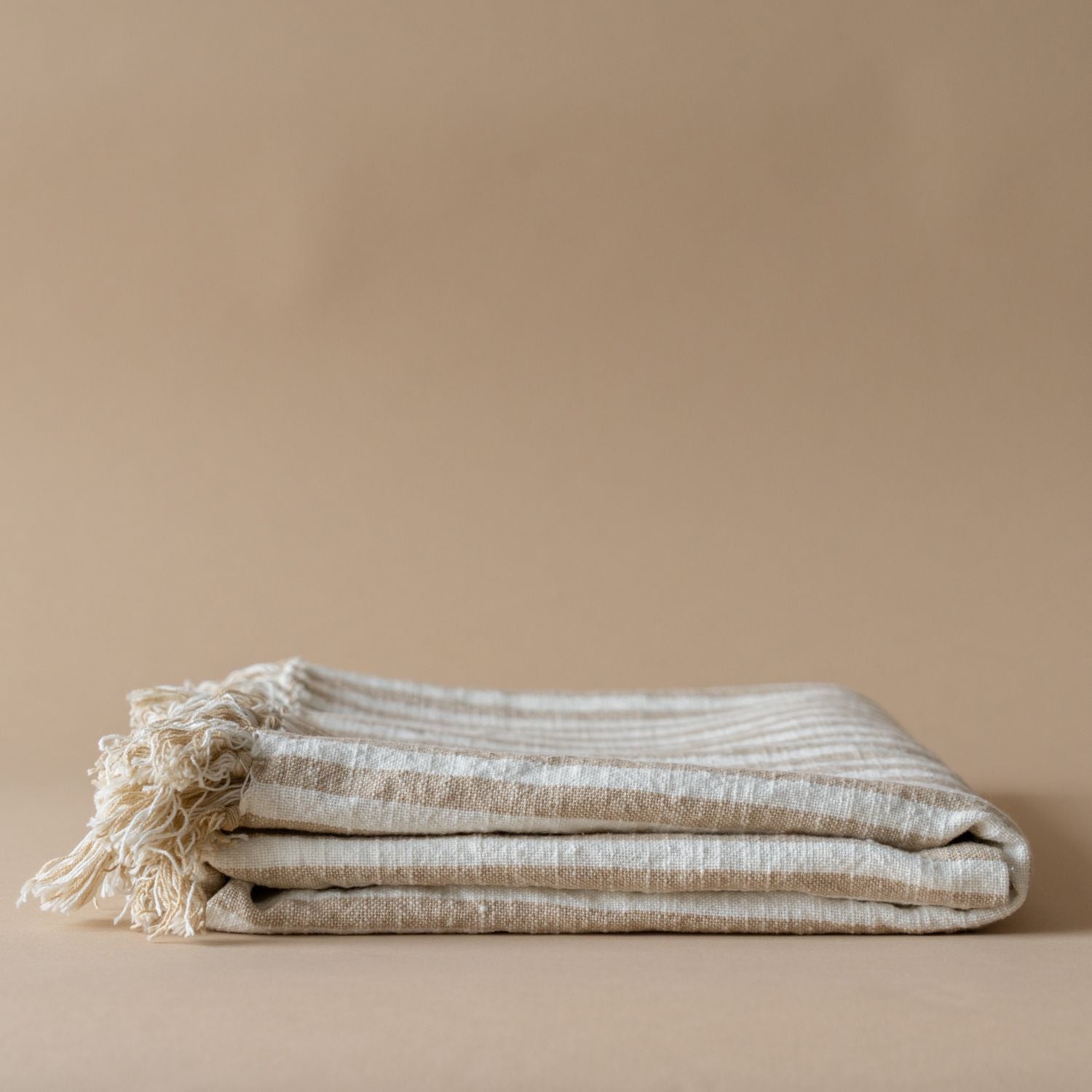 Latte Stripe Hammam Bath Towel - Rug & Weave