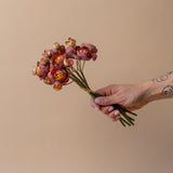 Faux Pink Ranunculus Bunch faux stem Indaba