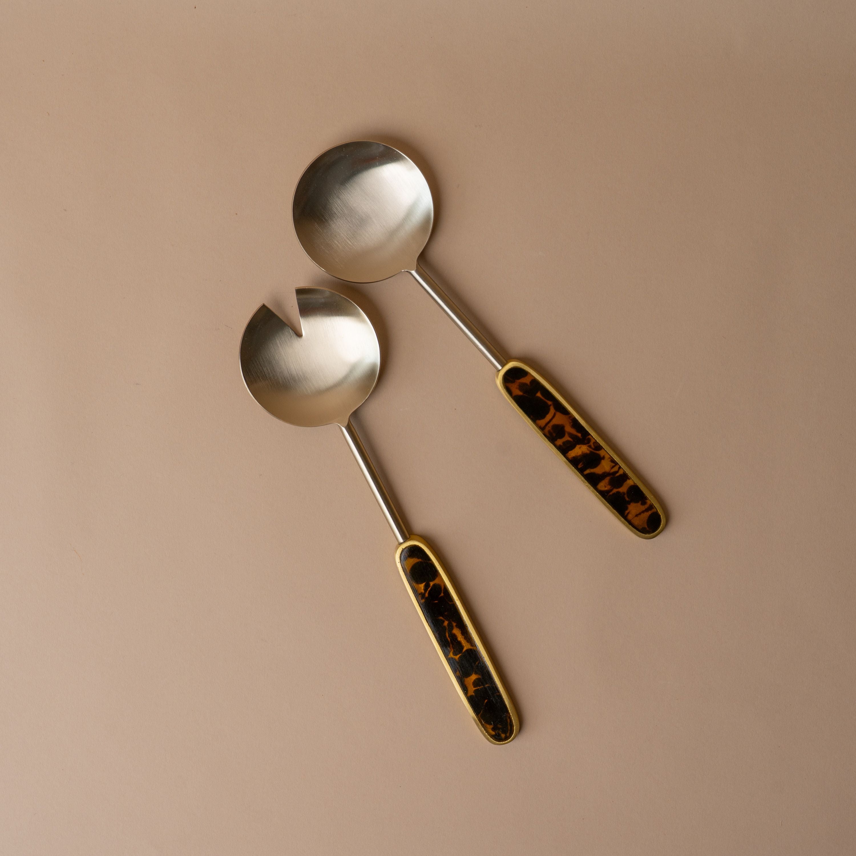 Tortoiseshell Salad Servers Set salad servers DANICA (Faire)