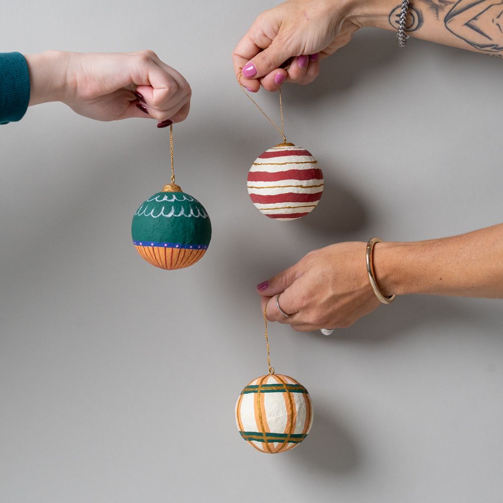 Cotton Mache Bauble Ornament CHRISTMAS 2026 DANICA (Faire)