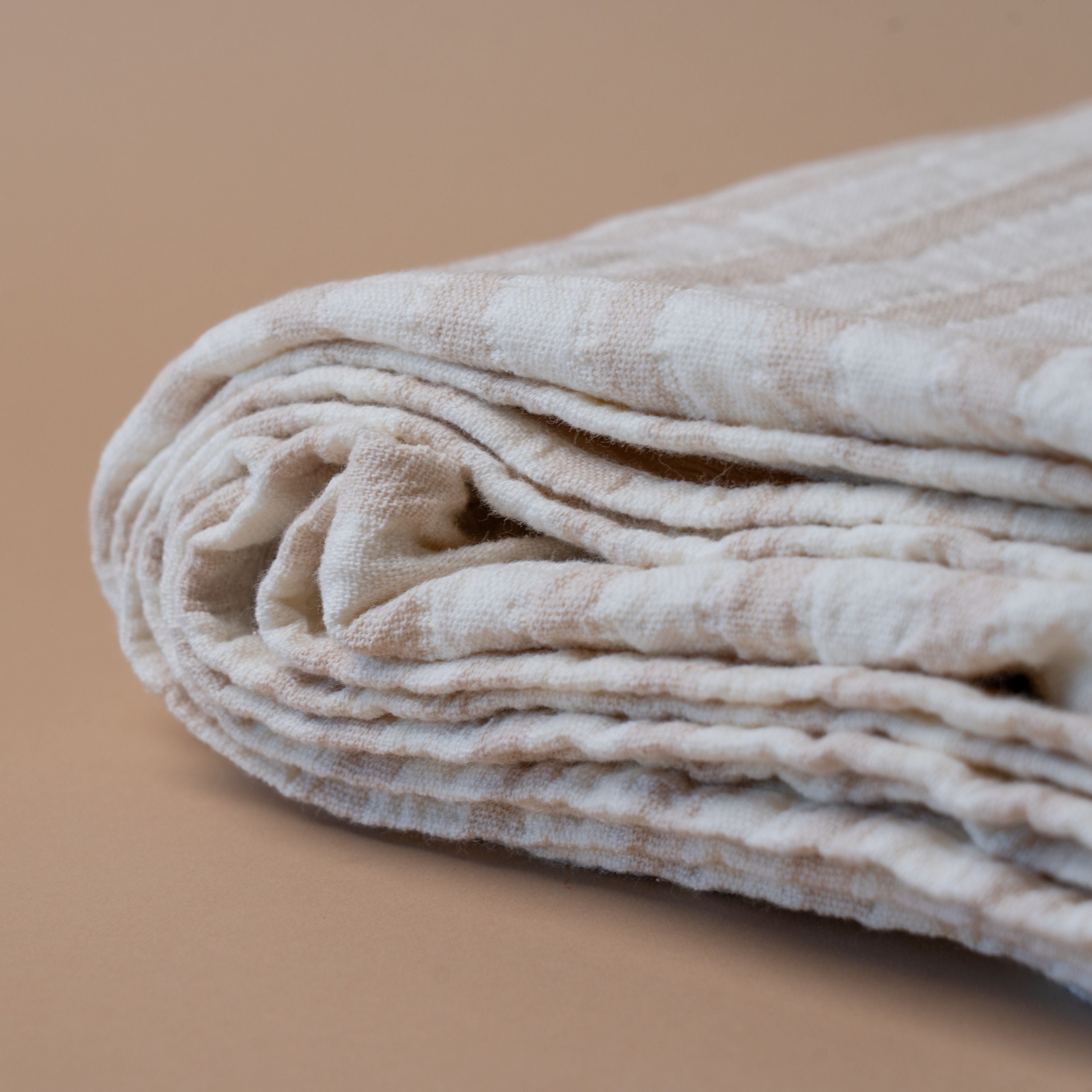 Cotton Stripe Throw Blanket with Fringe blanket Indaba Natural Stripe