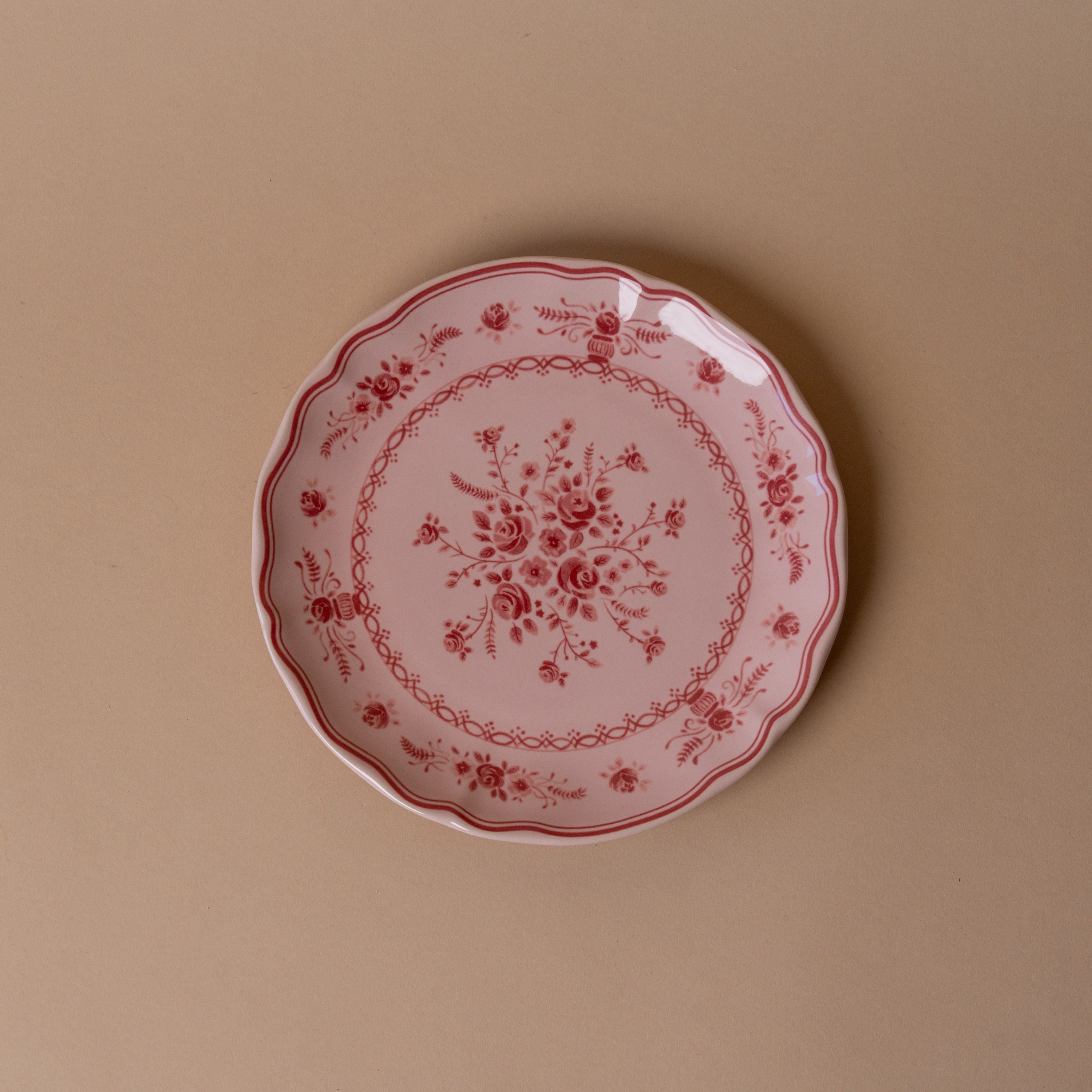 Red & Pink Floral Plate Collection dinnerware David Shaw Dessert Plate