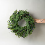 Navy Plum Berry Cypress Wreath