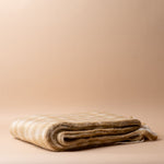 Wool Gingham Throw Blanket - Camel blanket Indaba
