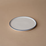 Organic Blue Edge Dessert Plate - Rug & Weave