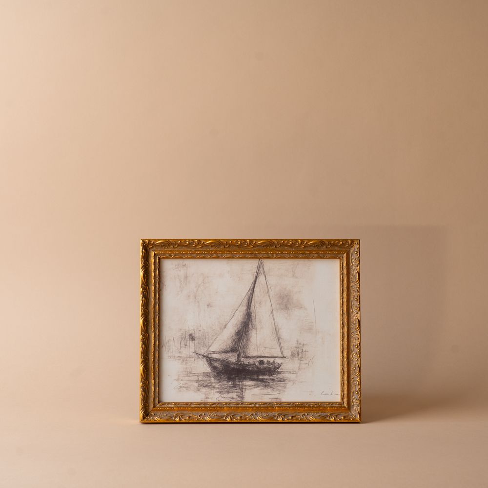 "Sailing Sketch" Framed Vintage Art Print ARTWORK - print Luxe B Co (Faire)