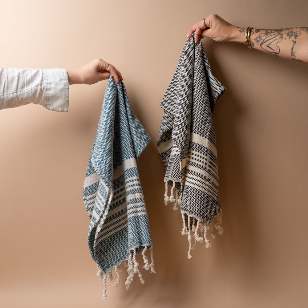 Striped Turkish Hand Towel with Tassel hand towel Pokoloko