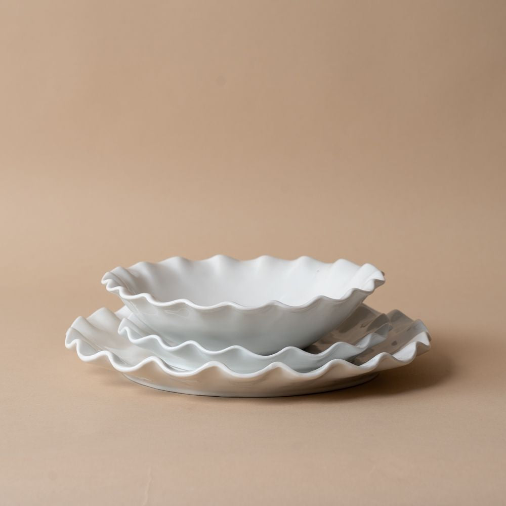 Organic Ruffle Edge Stoneware Dining Collection - Rug & Weave