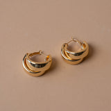 Gold Plated Layered Hoop Earrings jewelry Hunter & Hare (Faire)