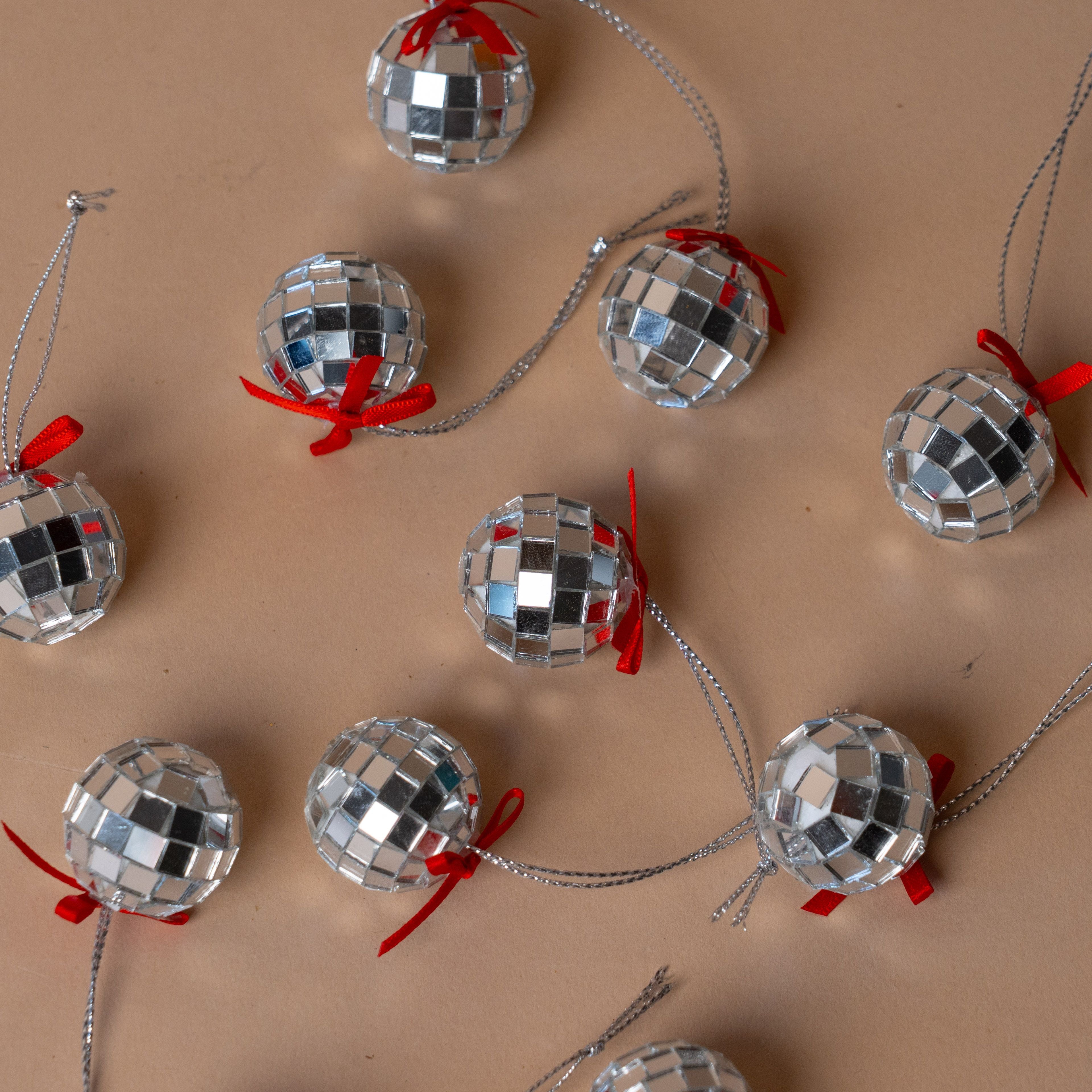 Disco Ball with Bow Ornament Set – view 2
