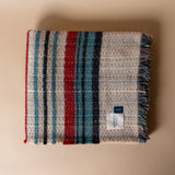 Recycled Wool Throw Blanket Blanket Atlantic Blankets (Faire) Blue Stripe