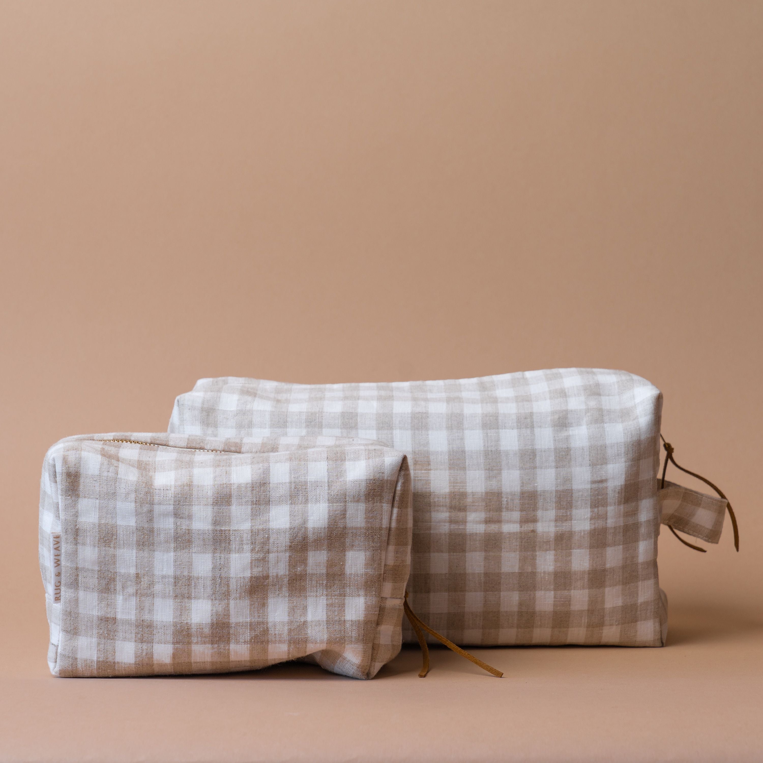 Rug & Weave made Gingham Linen Bag Toiletry Bag Rug & Weave