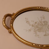 Antiqued Oval Floral Tray – view 2