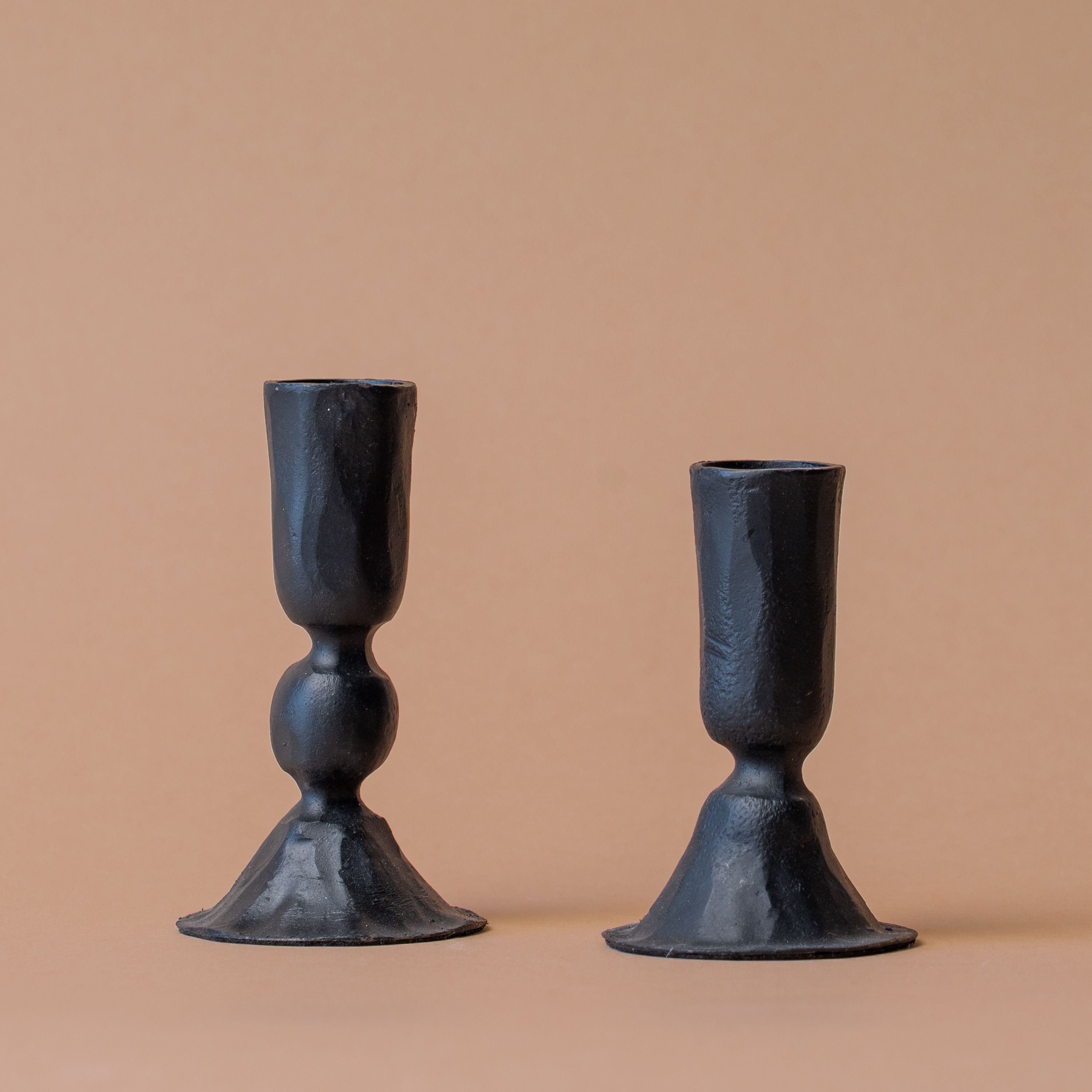 Forged Iron Candlestick Holder - Black candle holder Bohemia Design (Faire)