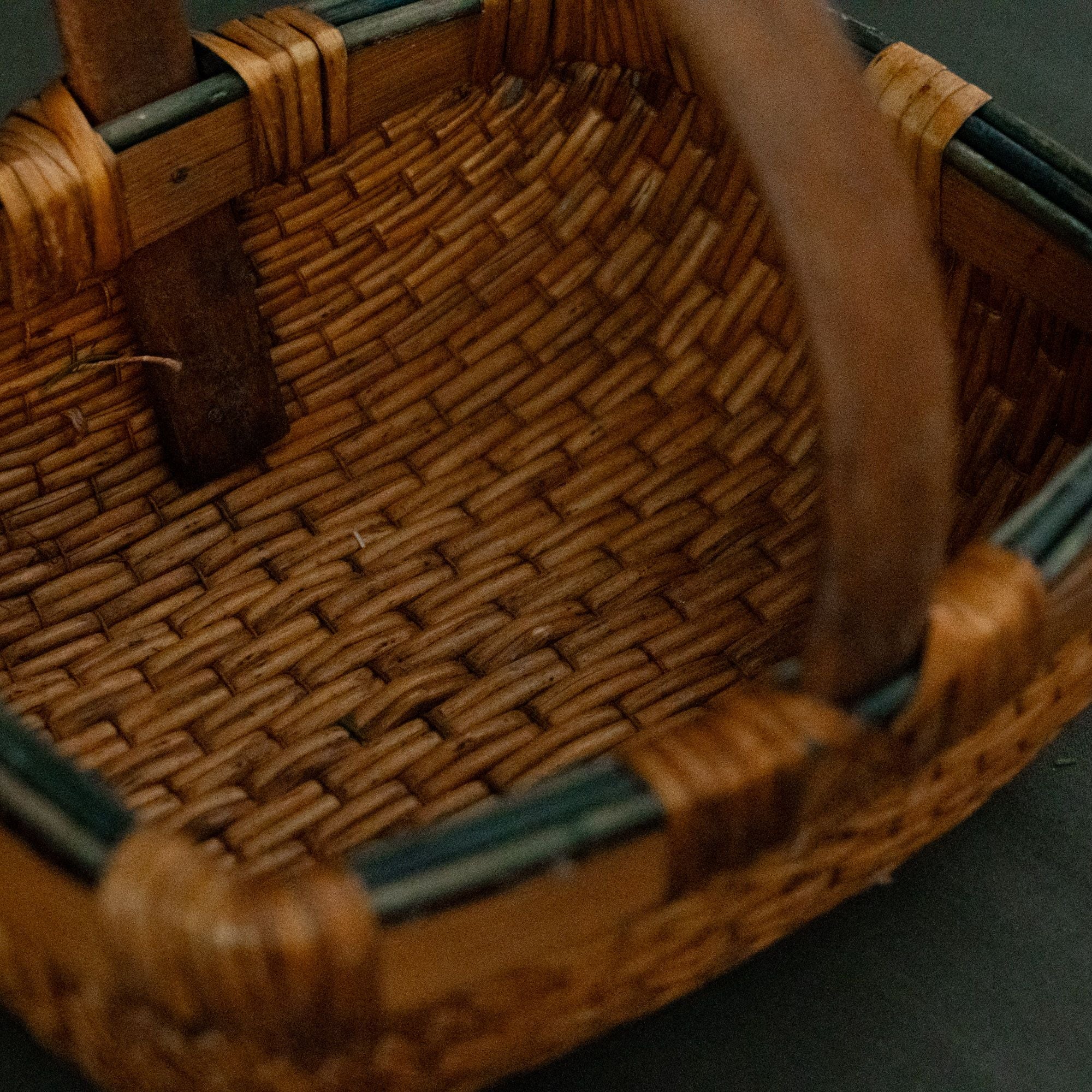 Vintage Green Edge Basket - Rug & Weave