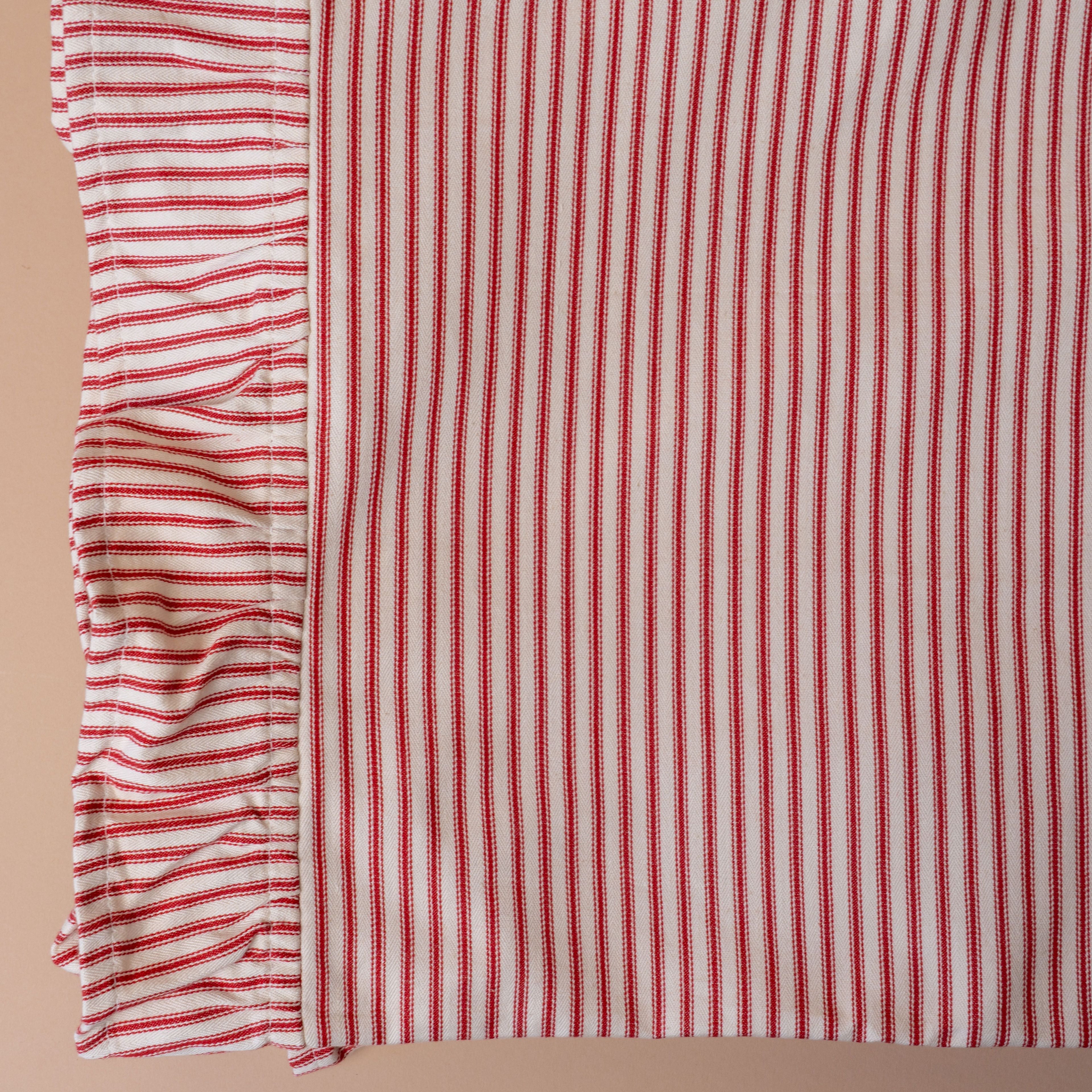 Red Ticking Stripe Tablecloth – view 2