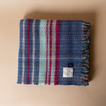 Recycled Wool Throw Blanket Blanket Atlantic Blankets (Faire) Cranberry Stripe