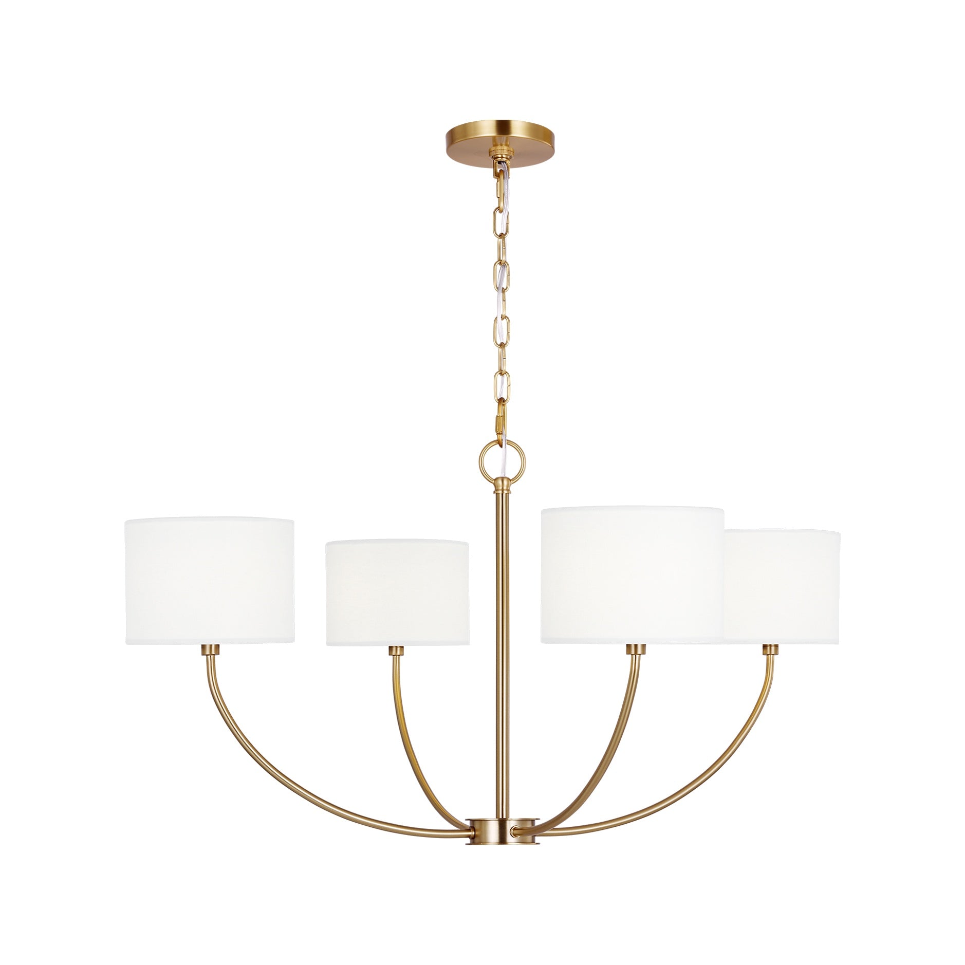 Sawyer Small Chandelier, Burnished Brass