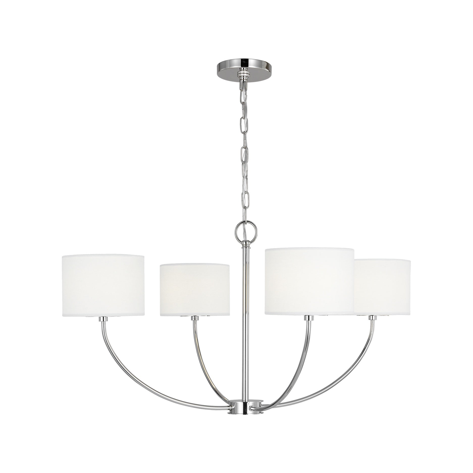 Sawyer Small Chandelier, Polished Nickel