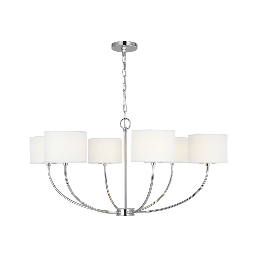 Sawyer Medium Chandelier LIGHTING - chandelier Visual Comfort - Studio Polished Nickel